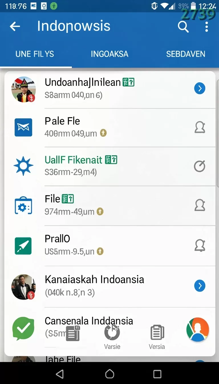 Cuplikan layar JAVA303 — menu navigasi